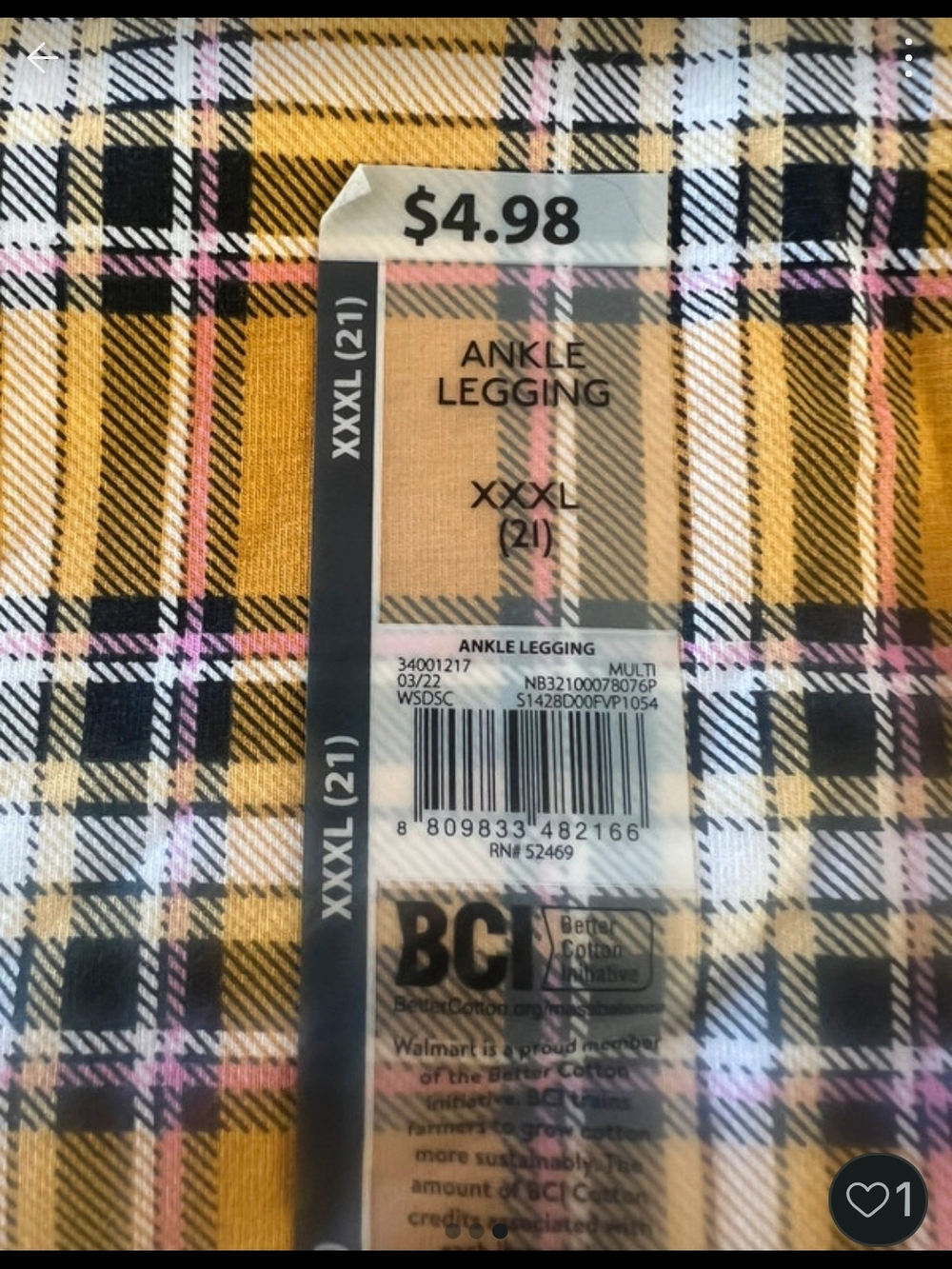 Plaid Ankle Leggings in Mustard, Black & Pink